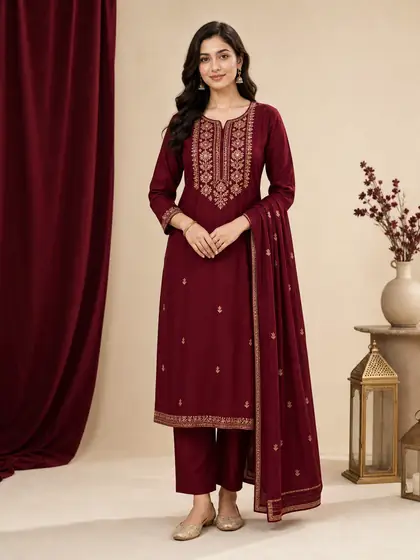 Maroon kurti lookbook preview