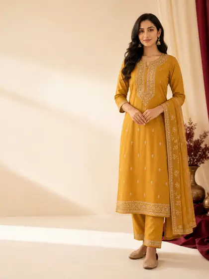 Mustard kurti lookbook preview