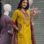 Krishna Collection Mustard Designer Cotton 60x60 Kurta Pant With Dupatta Set