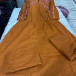 Krishna Collection Premium Embroidered Cotton Kurta Pant With Dupatta Set - Mustard