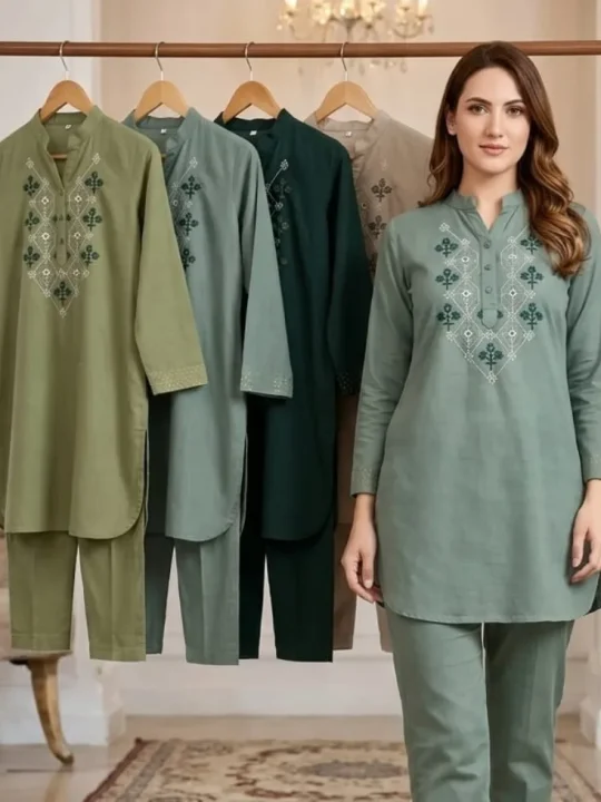 Krishna Collection Premium Cotton Embroidered Co-Ord Set
