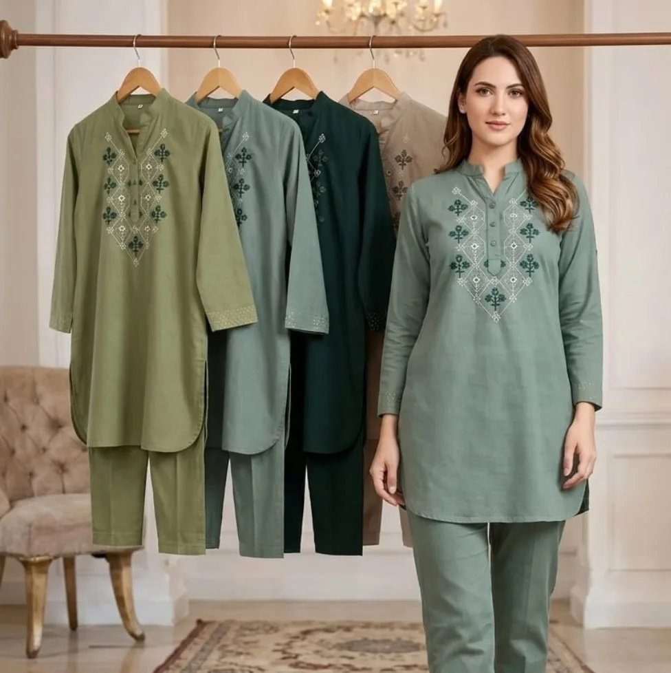 Krishna Collection Premium Cotton Embroidered Co-Ord Set