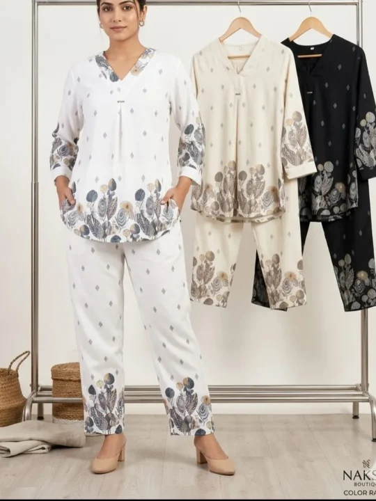 Krishna Collection Soft Cotton Embroidered Co-Ord Set