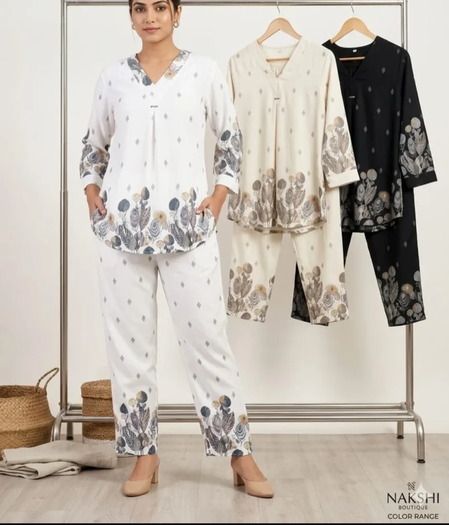 Krishna Collection Soft Cotton Embroidered Co-Ord Set