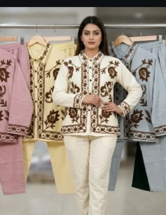Krishna Collection Thread Embroidered Cotton Co-Ord Set