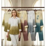 Krishna Collection Tie & Dye Embroidered Cotton Co-Ord Set